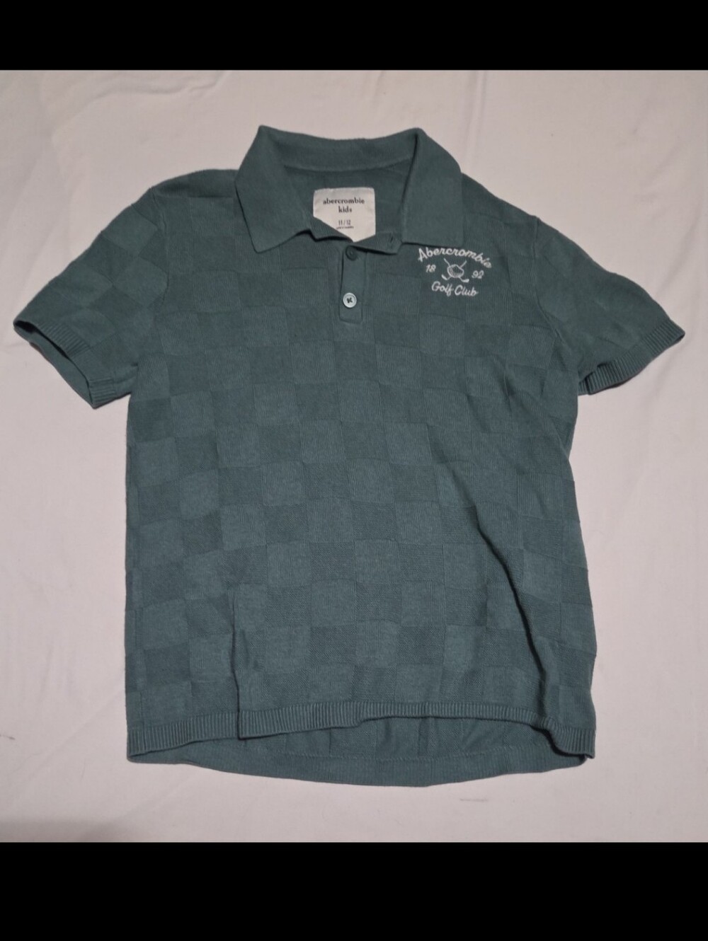 Abercrombie boys size 11/12 green polo shirt #28